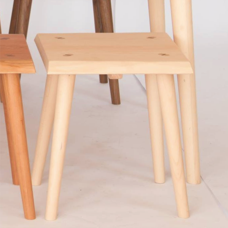 NATURAL WOODEN SQUARE DINING STOOL (DISPLAY SALE)