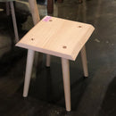 NATURAL WOODEN SQUARE DINING STOOL (DISPLAY SALE)